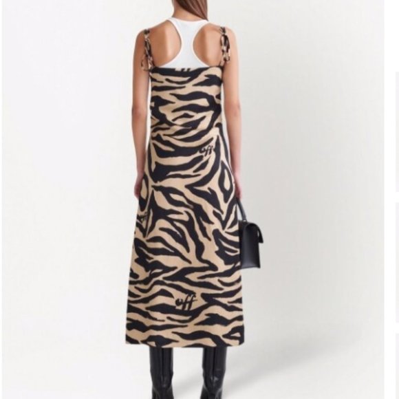 Off-White zebra print side -slit dress - Picture 2 of 4